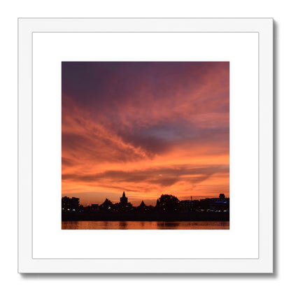Sunset at Mekong River Framed & Mounted Print